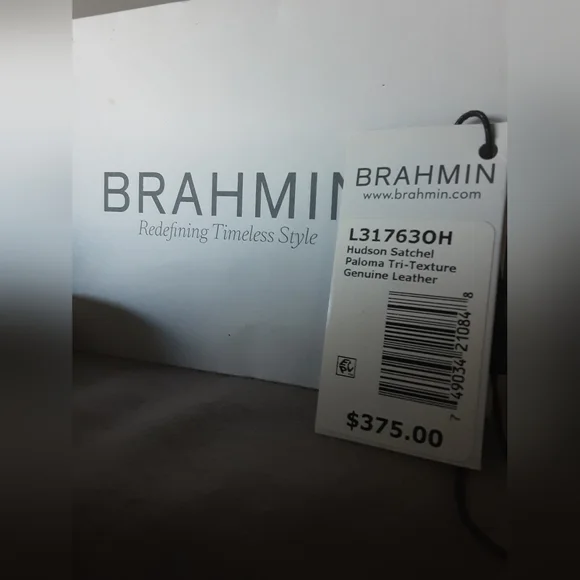 BRAHMIN HUDSON CREAM/GRAY SATCHEL - Picture 11 of 13